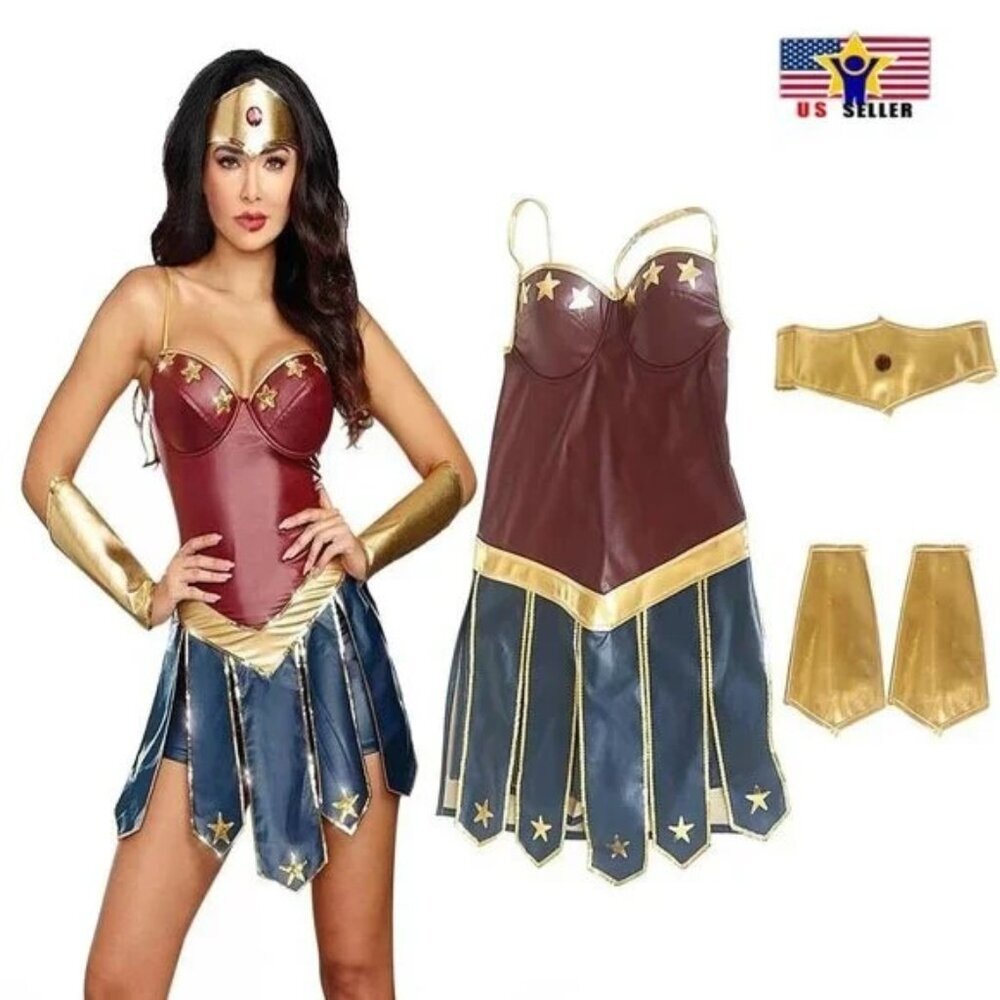 Woman Sexy Cosplay Costumes Adult Justice League Super Hero Halloween - …